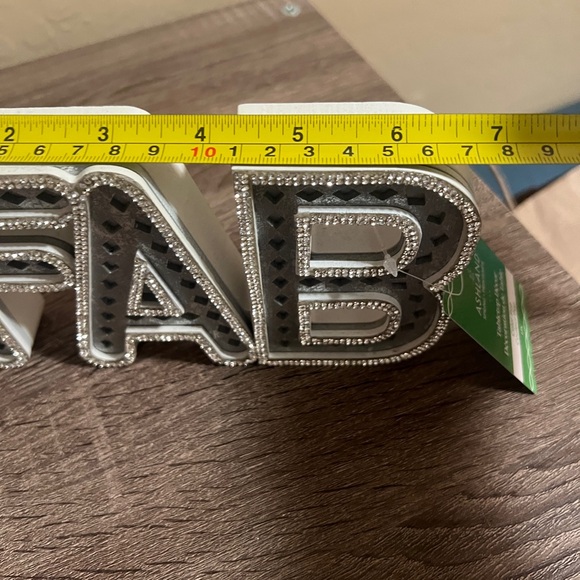 Michaels Ashland White Silver Rhinestone FAB Fabulous Decorative Sign NWT - Picture 6 of 6